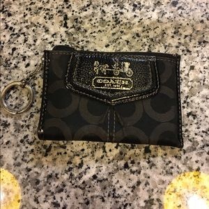 Black Coach coin purse keychain
