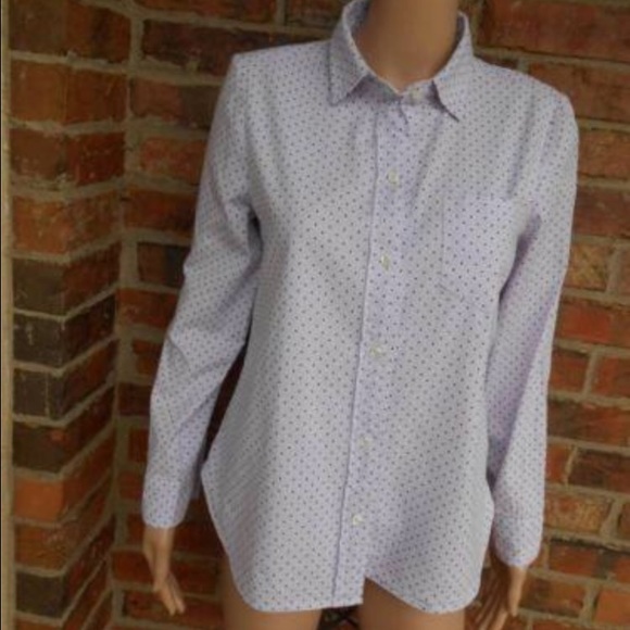 🆕 J crew shrunken shirt in oxford dot - Picture 2 of 4