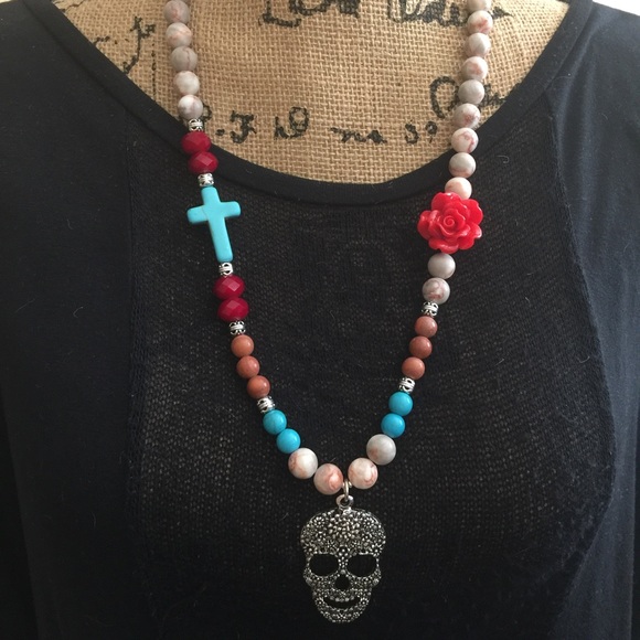 Beaded Skull Necklace
