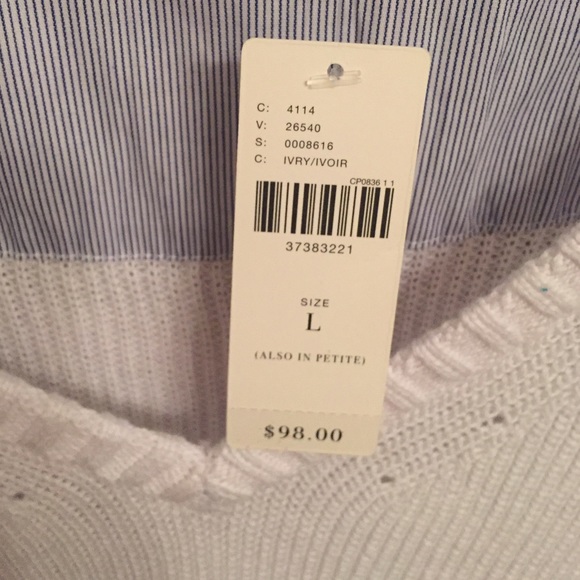 NWT $98 Anthropologie Layered Pinstripe Pullover L - Picture 4 of 4