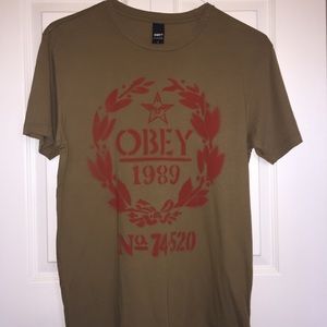New! Obey Graphic Crewneck T-Shirt