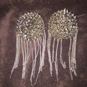 ASOS Silver Spiked Shoulder Pads