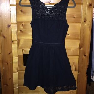Navy blue Abercrombie & Fitch cotton & lace dress