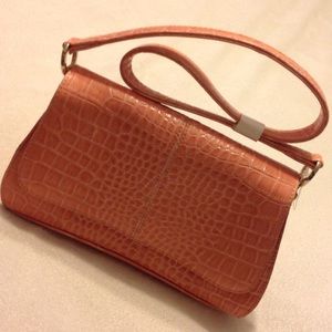 LIZ CLAIBORNE Peach Croc Mini Satchel ❤️NWOT
