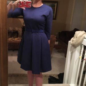 *Designed & Crafted A-line Pleat Dress* with Belt