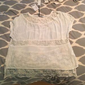 White lace sheer top