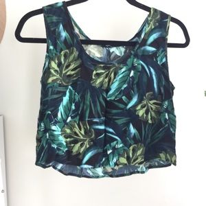 American Apparel leaf print cropped tank