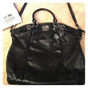 Black Leather Satchel Coach Purse. Excellent cond.