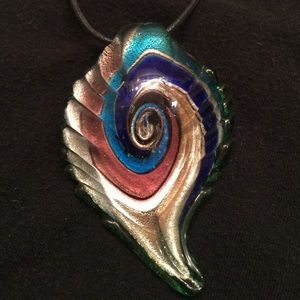 Beautiful Blown Glass Shell Neckless