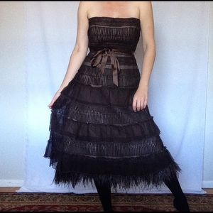 BCBG MAXAZRIA Fancy Feather Cocktail Dress Sz 10