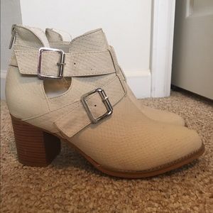 White vintage inspired ankle boots