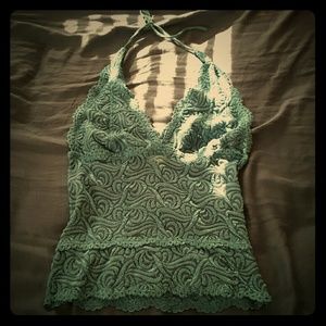 Blue Sapphire BEBE lace top