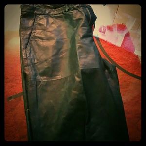 Turquoise leather pants