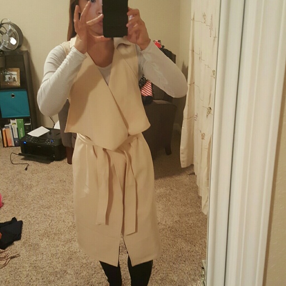 Long beige vest