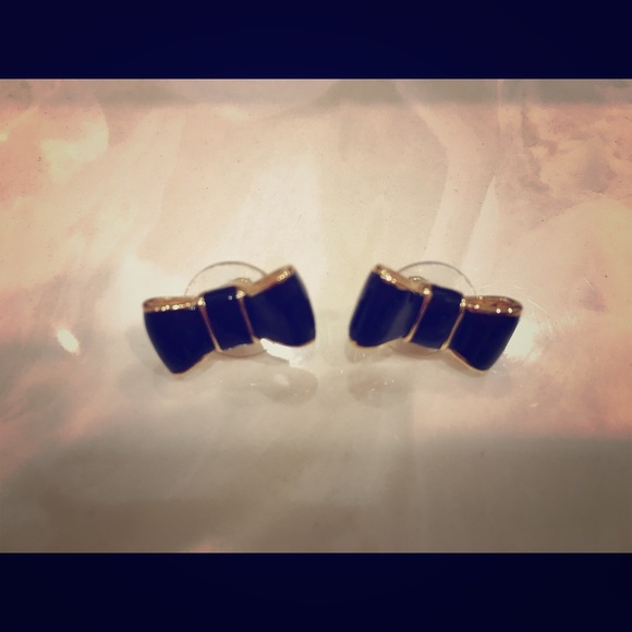 KATE SPADE BLACK BOW EARRINGS