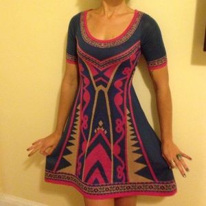 Funky sweater material baby doll dress