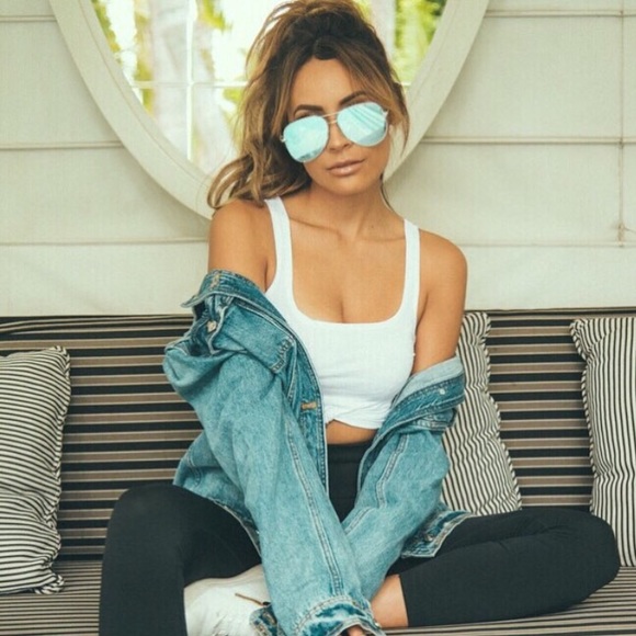 High Key Blue Silver Quay x Desi Collab sunglasses