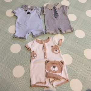(3) boy 3-6 months Rompers by Wendy Bellissimo
