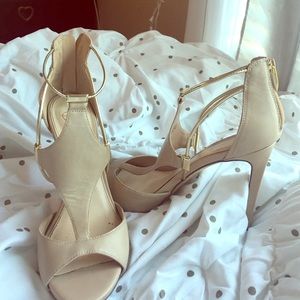 Tan and Gold Leather Fergie High Heels- Nordstrom