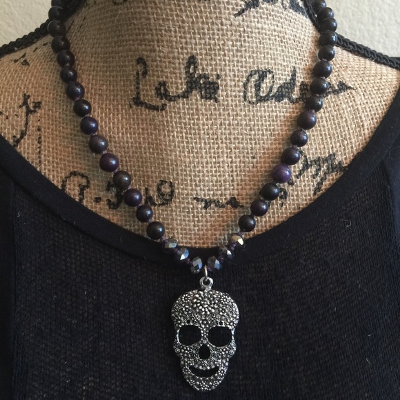 Beaded Skull Hand Knotted Necklace