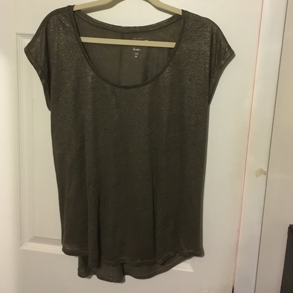 Loft Brown Sparkle T- Shirt size M