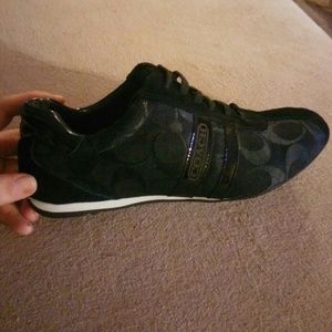 Coach black size 8 tennis shoes EUC