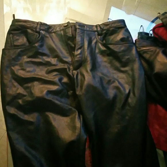 Black leather pants
