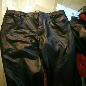 Black leather pants