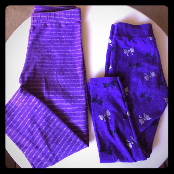 Purple pants 4T bows and stripes