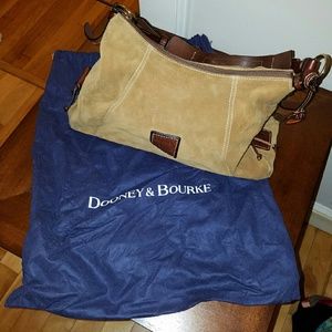 Camel/tan suede Dooney & Bourke purse