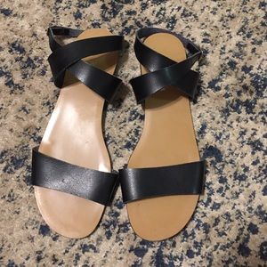 Black J Crew Leather Sandals