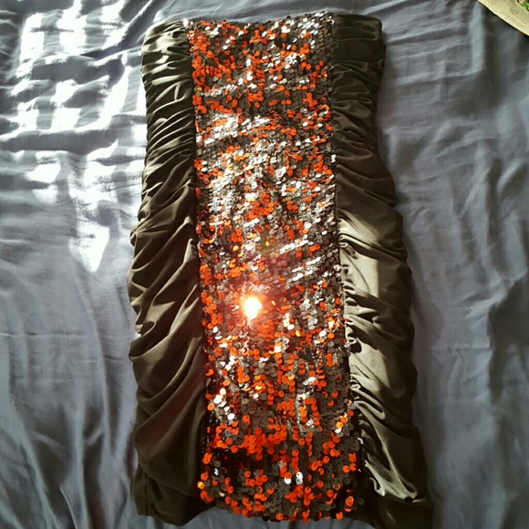 Sequence strapless dress