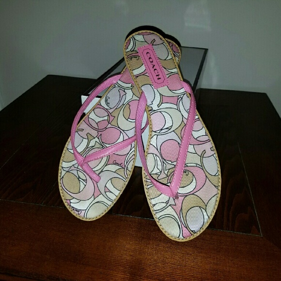 Coach sandals, size 8.5, pink