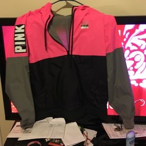 Super cute VS PINK quarter zip anorak