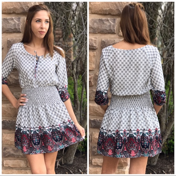 LAST ONE SALE! 🌸Vintage Print Peasant Dress - Picture 2 of 4