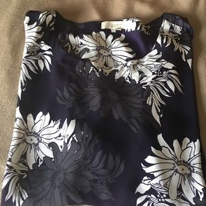 Loft floral navy blouse