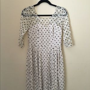 Betsey Johnson ivory b/w polka dot dress