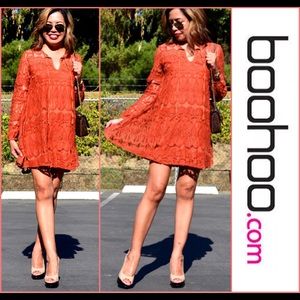 💯🆕 Tara Tie Front Lace Swing Dress