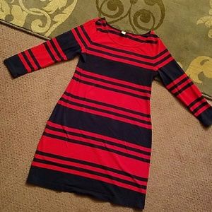 Blue and red stripe dress