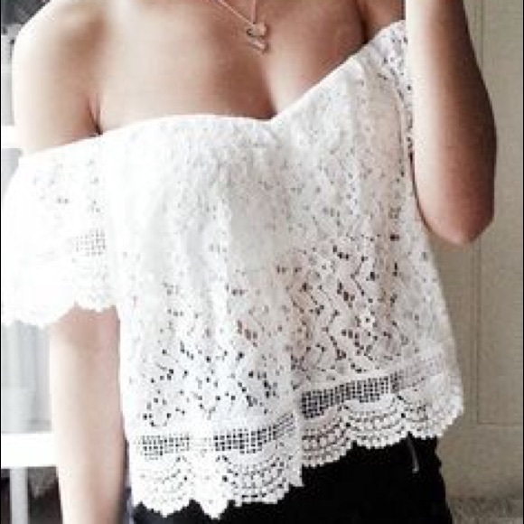 Dance & Marvel White Crochet Top