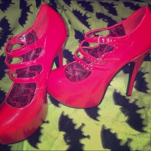 Bordello Teeze 3 strap heels