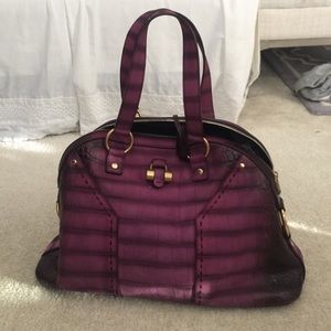 🎊SOLD🎊YSL muse satchel purple crocodile embossed