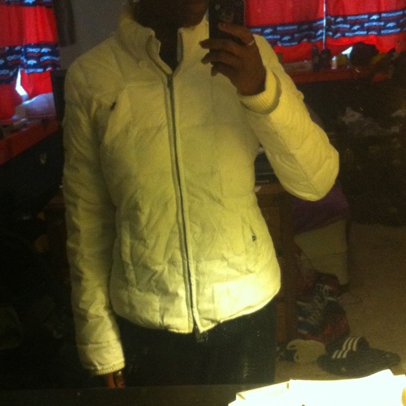 White puffy winter jacket