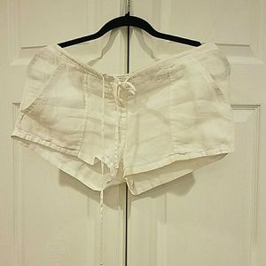 Juicy Couture white linen shorts