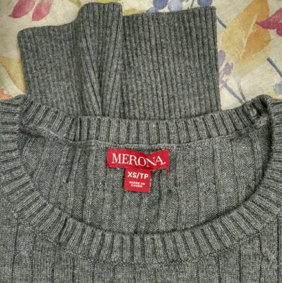 Merona Cable Knit Sweater Gray Size XS w/ Pattern - Picture 4 of 4