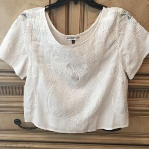 Blue Elephant Embroidered Crop Top