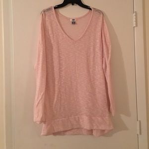 Old Navy Pink Long Sleeve Sheer Sweater size XL
