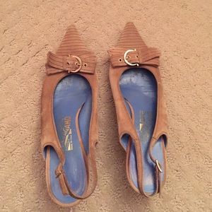 Ferragamo kitten heels.