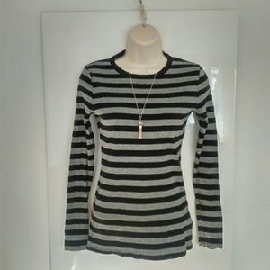 Merona Gray/Black Striped Long-Sleeve / Sweater
