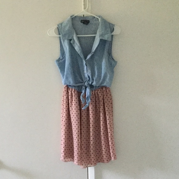 Cute blue and pink dress.